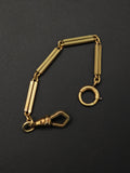 Antique Gold Filled Watch Chain Extender: Swivel Dog Clip Clasp Set