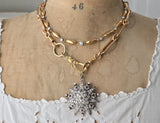 Vintage 18K Platinum Bezel Set Old Mine Old European Cut Diamond Stationed Necklace, 2.25 CTW, 16.5", Gift for Her