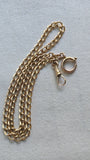 Antique 18K Solid Yellow Gold Big Curvy Link Albert Watch Chain Necklace, 20.5", Gift for Her