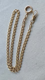 Antique 18K Solid Yellow Gold Big Curvy Link Albert Watch Chain Necklace, 20.5", Gift for Her