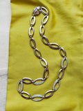 Vintage Estate 18K White Gold High Polished Oval Link Diamond Choker Statement Necklace, Gift for Her