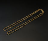 Antique Victorian 14K Gold Interlocking Link Long Guard Muff Chain, 40 Inches