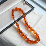 Vintage Antique Art Deco Baltic Honey Cognac Faceted Amber Bead Graduated Choker Necklace, Bold Statement Necklace, 19.5 Inches