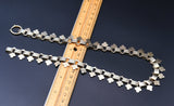 Antique Victorian Gold Overlay Sterling Silver Interlocking Flat Link Fringe Book Chain Necklace, Collar Locket Chain,  Statement Necklace