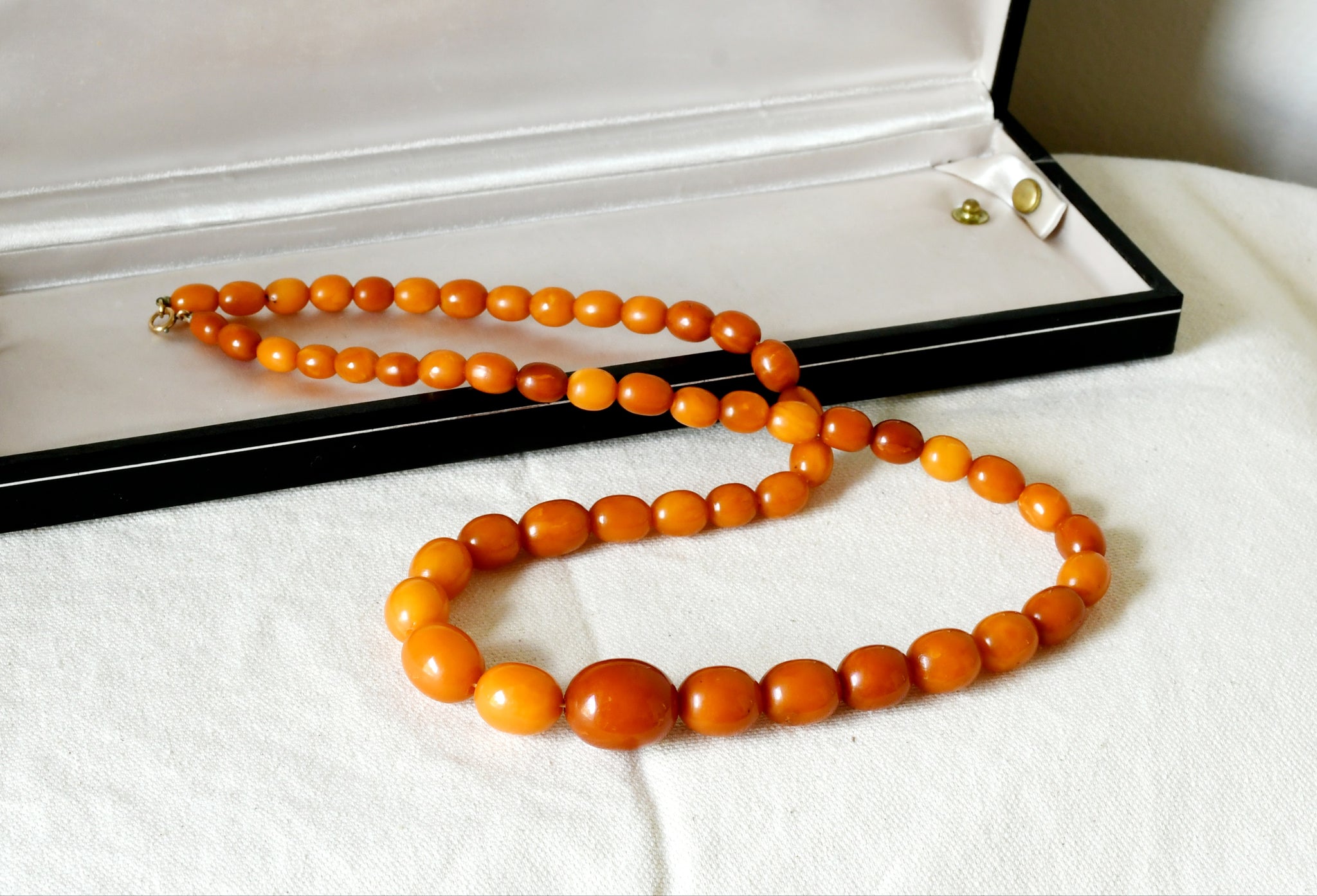 Art popular Deco butterscotch egg yolk amber necklace