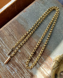 Antique Victorian 14K Solid Gold Interlocking Link Collar Chain Necklace, Locket Watch Chain, Choker, 16 Inches