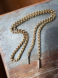 Antique Victorian 14K Solid Gold Interlocking Link Collar Chain Necklace, Locket Watch Chain, Choker, 16 Inches