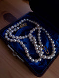 Classic Mikimoto Akoya Pearl Single Strand Necklace, Hand Knotted, 18K Yellow Gold Pearl Clasp, 22 Inches, Gift for Her