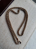 Antique Victorian 14K Solid Gold Double Interlocking Link Collar Chain Necklace, Locket Watch Chain, Choker, 17 Inches