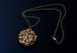 Antique Art Nouveau Repousse Pansy Flower 14K Gold Diamond Locket Necklace, Floral Wedding Locket, No Monogram