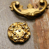 Antique Art Nouveau Repousse Pansy Flower 14K Gold Diamond Locket Necklace, Floral Wedding Locket, No Monogram