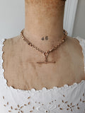 Antique Gold Filled Ornate Pocket Watch Chain, 16&3/8 Inches, Choker Necklace