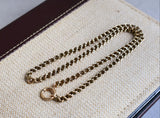 Antique Victorian 12K-14K Solid Gold Double Interlocking Link Collar Chain Necklace, Locket Watch Chain, Choker, 17 Inches