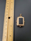 Antique Victorian 14K Solid Gold Onyx Banded Agate Locket, Rose Gold Photo Locket,  Watch Fob Pendant