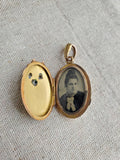 Antique Victorian Etruscan Revival 14K Solid Gold Oval Locket, Ornate Metal Work,  Circa 1880s