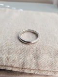 Estate Tiffany & Co Platinum Milgrain Wedding Band Ring, Engraved Carved Band Ring, Original Ring Box, Size 6.75