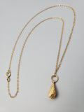 Antique Victorian 14K Teardrop Textured Conversion Charm Pendant Necklace, Gift for Her