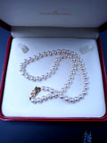 Classic Mikimoto Akoya Pearl Single Strand Necklace, 7mm-7.5mm, Hand Knotted, 18K Yellow Gold Pearl Clasp, 18 Inches