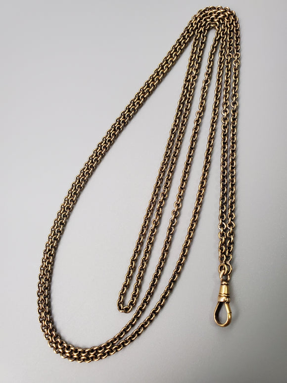 Layaway No.5- Antique 18K Green Gold Cable Link Chain, 19 Inches Double Length