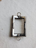 Antique Georgian Foiled Back Black Dot Old Cut Paste Silver Pendant, Chain Connector, Gift for Her