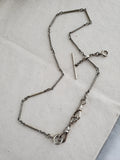 Antique 18K White Gold Ornate Long Link Watch Fob Chain Choker Necklace