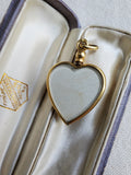 Antique 18K Gold Double-sided Open Face Heart Locket, Heart Charm Pendant, Gift for Her