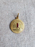 Vintage 18K Gold Saint Christopher Charm Pendant, Protection Talisman
