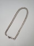 Antique English Sterling Silver Graduated Curvy Curb Link Albert Watch Chain, 16 Inches