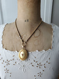 Large Antique Victorian 10K Solid Gold Coral Locket, Circa 1880s