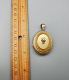 Large Antique Victorian 10K Solid Gold Coral Locket, Circa 1880s