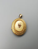 Large Antique Victorian 10K Solid Gold Coral Locket, Circa 1880s