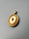 Large Antique Victorian 10K Solid Gold Coral Locket, Circa 1880s