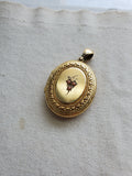 Large Antique Victorian 10K Solid Gold Coral Locket, Circa 1880s