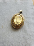 Large Antique Victorian 10K Solid Gold Coral Locket, Circa 1880s