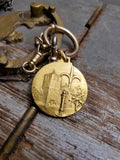 First Payment- Vintage Mid-century 18K Gold French Scene Fleur-de-lis Medal Medallion Charm Pendant, Gift for Her