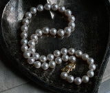 Classic Mikimoto Akoya Pearl Single Strand Necklace, 8mm-8.5mm, Hand Knotted, 18K Yellow Gold Pearl Clasp, 16 Inches