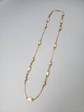 Vintage 14K Brushed Gold Ornate Link Long Layering Chain Necklace, 27 Inches, Gift for Her