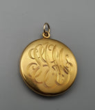 Reserved Antique Edwardian 14K Solid Gold Hand Etched Swirl Scrolled Work 0.27 CTW Old Cut Diamond Locket, Monogram SIM, Gift for Her