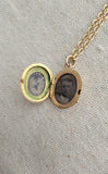 Antique Victorian 14K Gold Moss Agate Photo Locket, Gift for Her