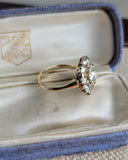 Antique 14K GIA 1.27 CT K VS2 Old Mine Old European Cut Diamond Cluster Halo Ring, 2.72 CTW, Engagement Ring, Flower Ring, Size 5-5.25