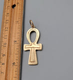 Vintage 14K Ankh Protection Talisman Lucky Charm Pendant, Gift for Her