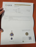 Antique Victorian French 18K Gold Silver GIA Certified No Heat Sri Lanka Ceylon Sapphire Old Cut Diamond Pearl Pendant