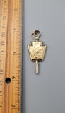 Antique Victorian 14K Yellow Gold Flora Scrolled Work Watch Fob Key Charm Pendant, Gift for Her