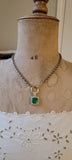 Vintage Mid-century 18K Gold AGL Certified Colombian Emerald Diamond Pendant, Minor Treatment, Gift for Her