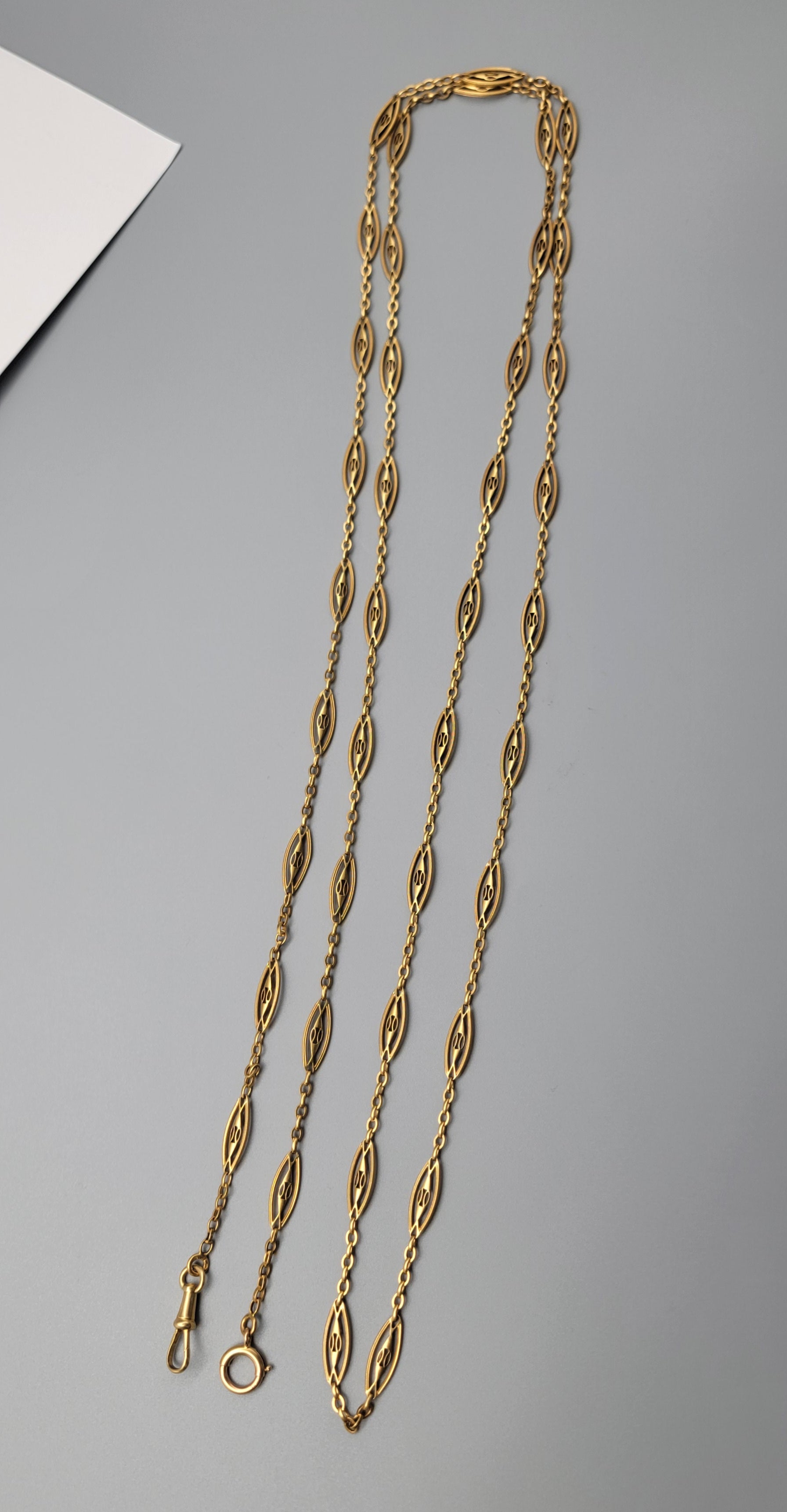 Sautior Goldtone Chain Necklace online 25 Inch Unisex Tassel Vintage Jewelry NO CLASP