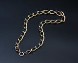 Vintage Solid 14K Rose Gold and Yellow Gold Two-Tone Collar Chain Necklace