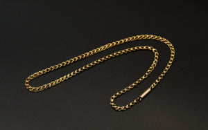 Antique Victorian 14K Solid Gold Interlocking Link Collar Chain Necklace, Locket Watch Chain