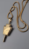 Antique Victorian 14K Yellow Gold Flora Scrolled Work Watch Fob Key Charm Pendant, Gift for Her