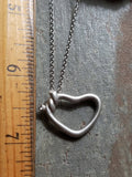Vintage Retired Platinum Diamond Heart Necklace by Angela Cummings, Designer Signed Piece