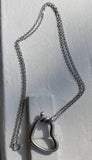 Vintage Retired Platinum Diamond Heart Necklace by Angela Cummings, Designer Signed Piece